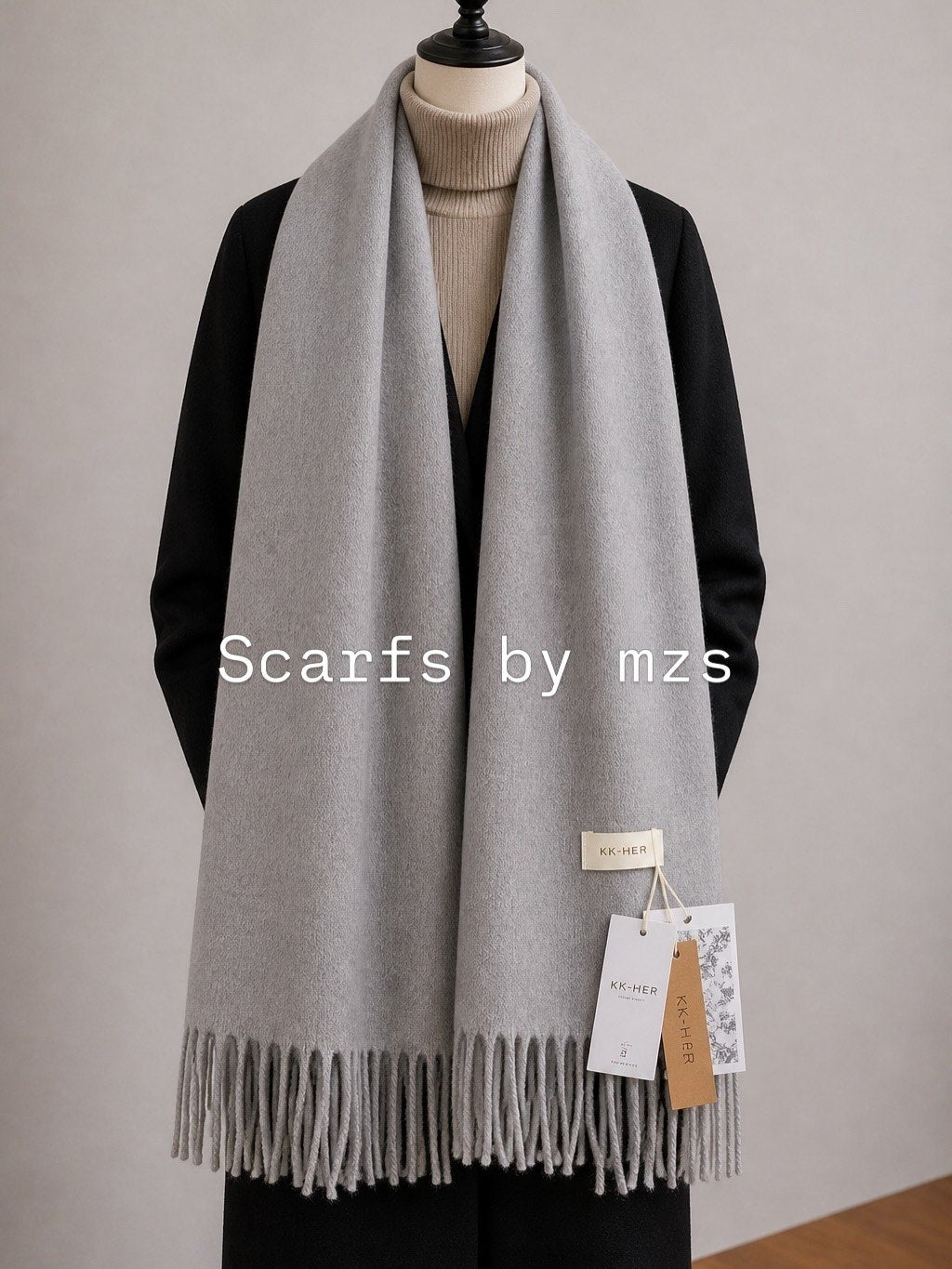 Dove Grey Cashmere Scarf — Scarfs by MZS
