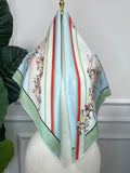 Mint Floral Silk Scarf