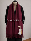 Burgundy Cashmere Scarf — Scarfs by MZS
