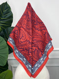 Red Paisley Square Scarf