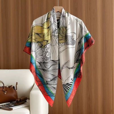 Multicolour Botanical Wrap Scarf