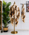 Brown Abstract Print Shawl Scarf
