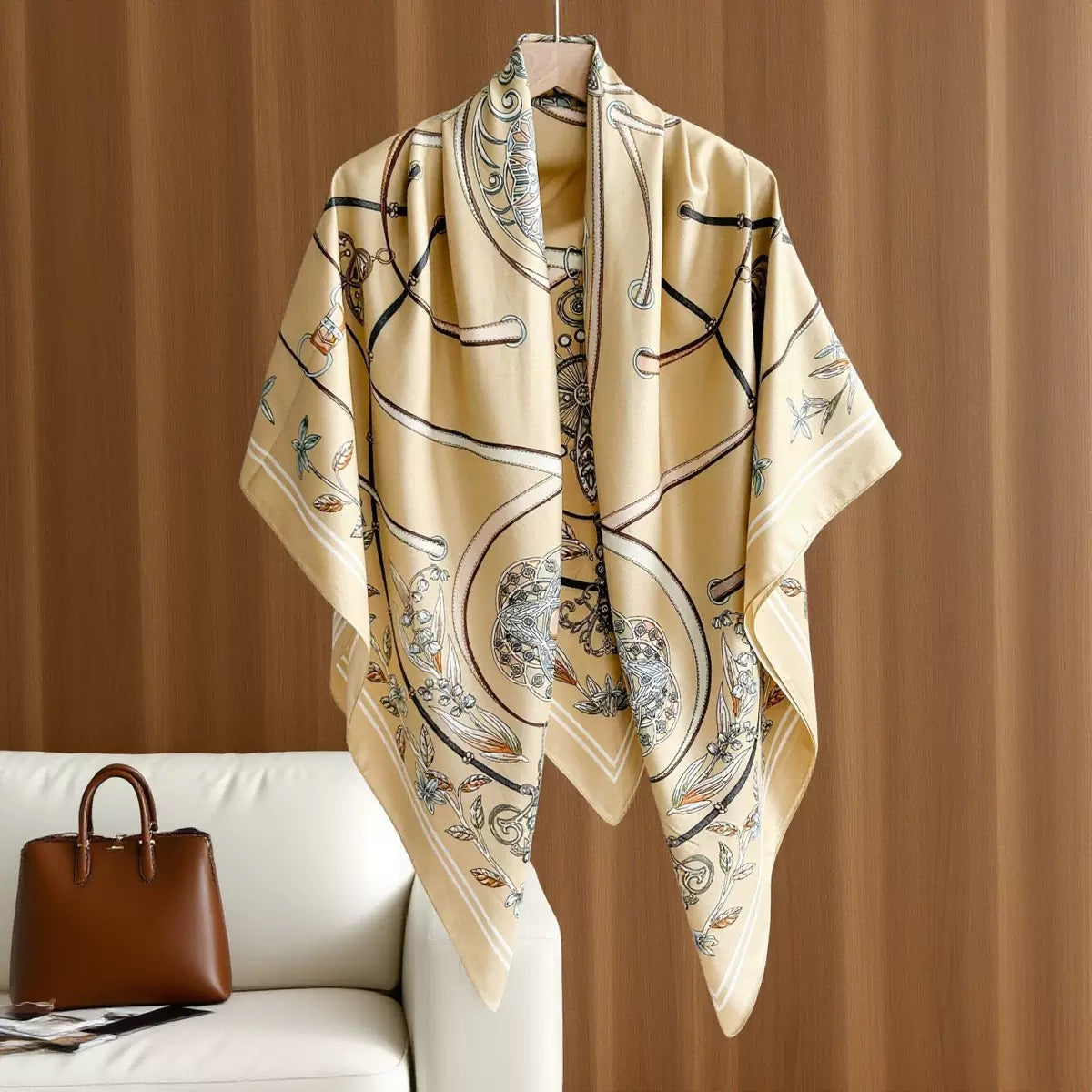 Yellow Medallion Wrap Scarf