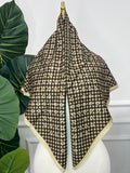 Beige Houndstooth Square Scarf