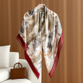 Burgundy Floral Print Wrap Scarf