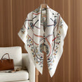 Green Botanical Print Wrap Scarf