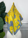Yellow Floral Square Scarf