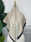 Beige Dot Print Square Scarf