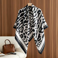 Black Leopard Print Wrap Scarf