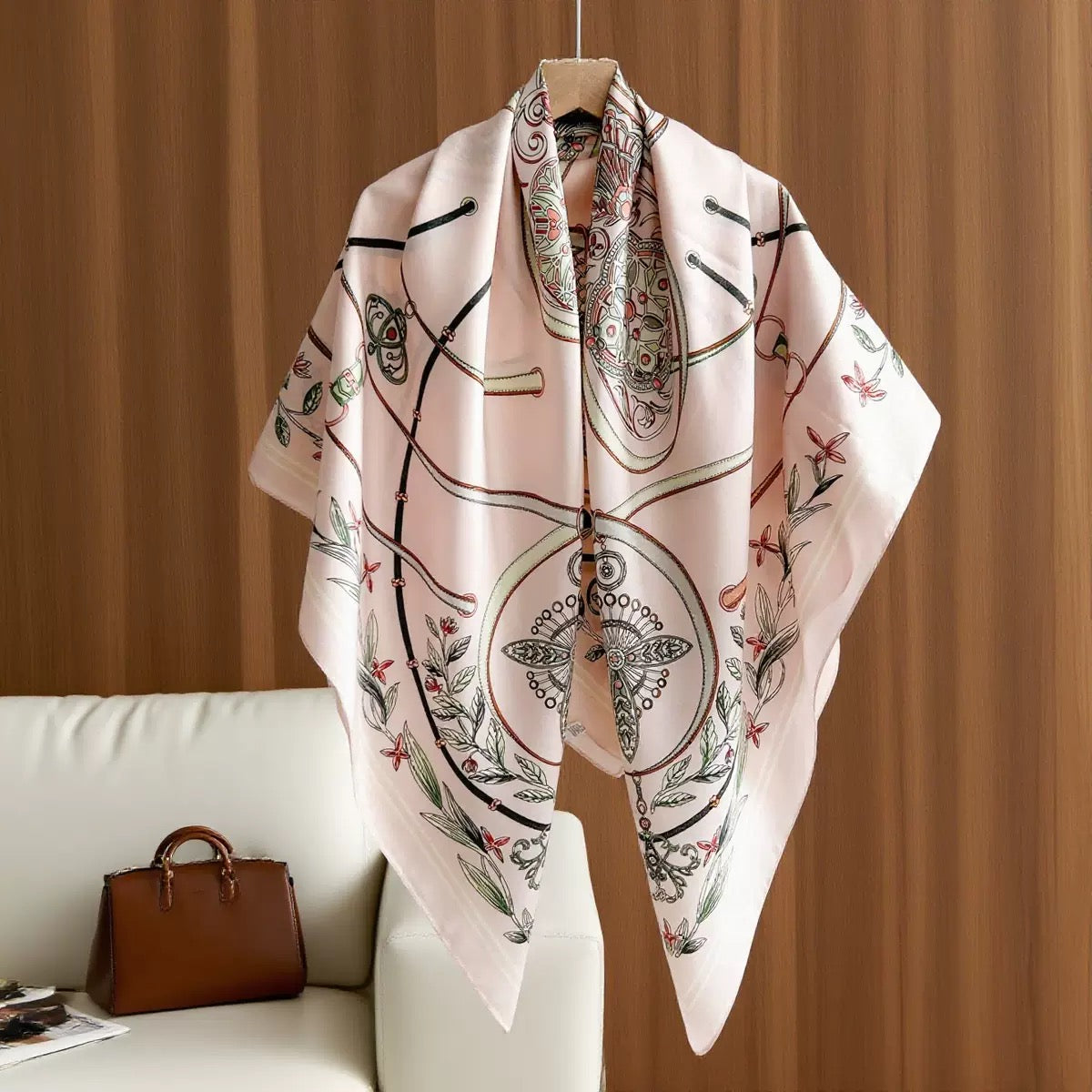 Pink Medallion Wrap Scarf