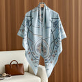 Blue Medallion Wrap Scarf