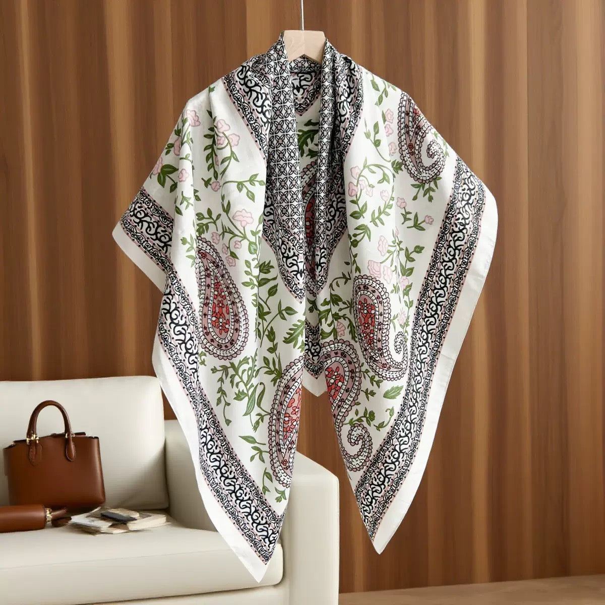 Green Paisley Wrap Scarf