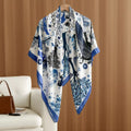 Blue Abstract Print Wrap Scarf