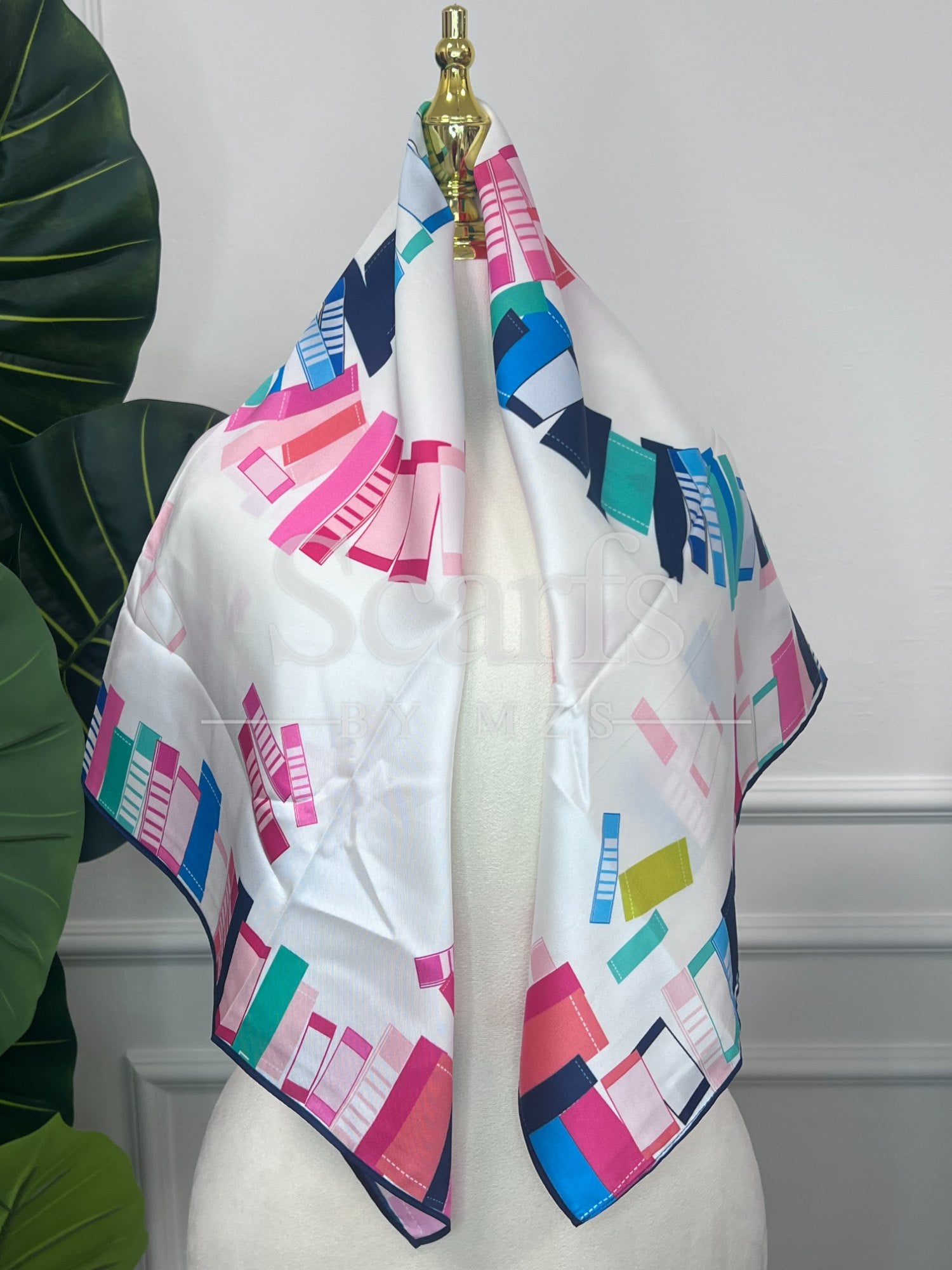 Pink Monogram Silk Scarf — Scarfs by MZS