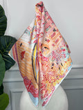 Powder Blue Cityscape Silk Scarf — Scarfs by MZS