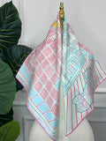 Purple Border Floral Silk Scarf — Scarfs by MZS
