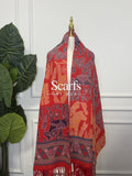 Red Safari Floral Cashmere Wrap — Scarfs by MZS