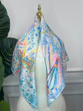 Rust Geometric Silk Scarf — Scarfs by MZS