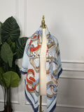 Sky Blue Chain Link Scarf, 130cm — Scarfs by MZS