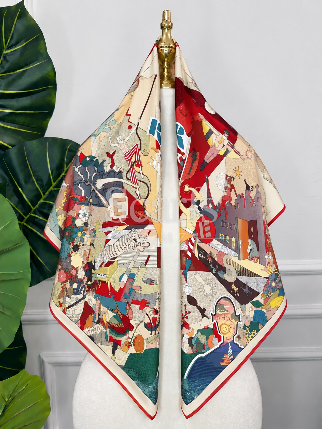 Vintage Sketch Silk Scarf — Scarfs by MZS
